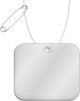 Accessoire réfléchissant rectangulaire XL en PVC blanc aux angles arrondis avec œillet, cordon et épingle