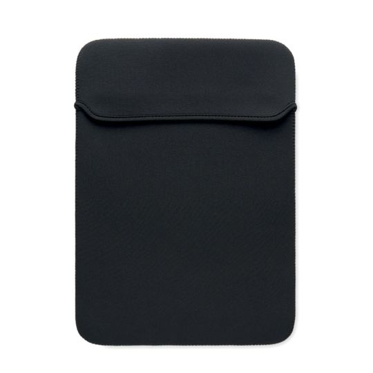 Housse ordinateur personnalisée NEOSLEEVE15 noire en néoprène 3 mm pour portable 15 pouces avec rabat supérieur