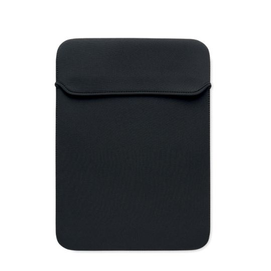 Housse ordinateur personnalisée NEOSLEEVE14 noire en néoprène 3 mm avec ouverture à rabat pour portable 14 pouces