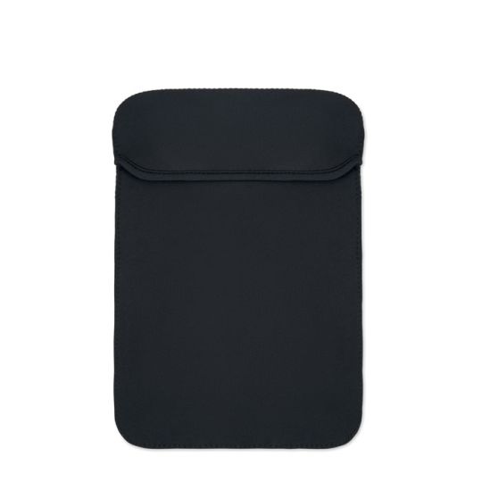 Housse tablette personnalisée NEOSLEEVE11 noire en néoprène 3 mm pour tablette 11 pouces, rabat replié en haut