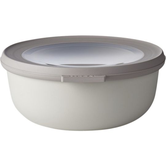 Bol de conservation personnalisable Mepal Cirqula 750 ml blanc avec couvercle hermétique gris translucide