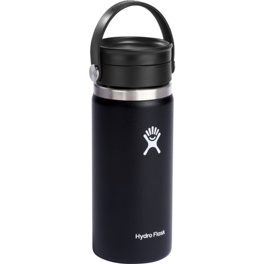 Mug de voyage isotherme Hydro Flask 473 ml noir avec couvercle Flex Sip à poignée souple et bague en inox