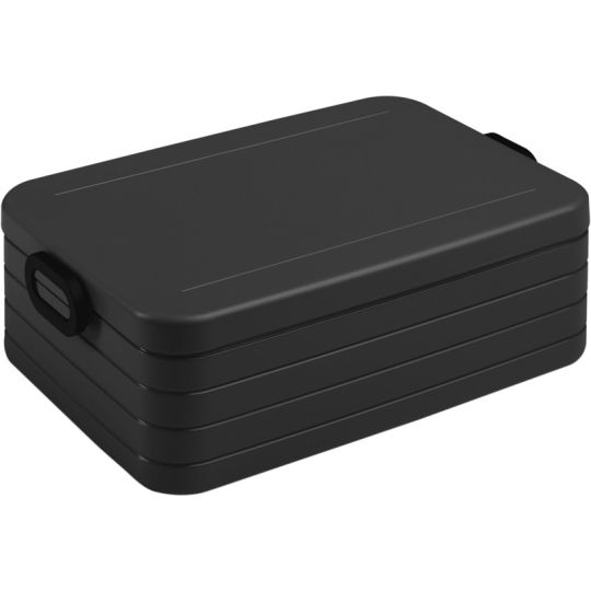 Lunch box publicitaire Mepal Take a Break XL 2 litres noire mate aux angles arrondis, vue de trois quarts