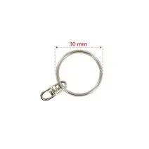ANNEAUX BRISES DIAM. EXT.30 MM AVEC AXE TOURNANT NICKELE