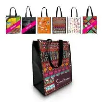 Sac shopping non tissé lamine avec decor imprime