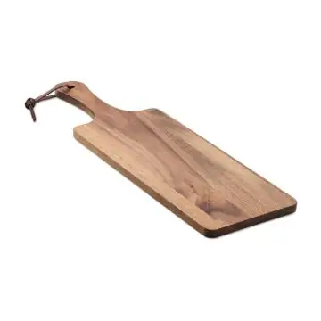 Planche de service en bois d'acacia avec poignée et cordon personnalisable