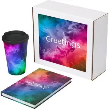 Coffret cadeau personnalisable Keswick – Carnet Novella Brontë et gobelet Americano