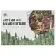 Enveloppe pour pansements personnalisés publicitaires, visuel couleur forêt et randonneurs autour d’un feu de camp