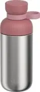 Gourde inox 500 ml personnalisée Mepal Vita en acier brossé avec bouchon rose et boucle de transport