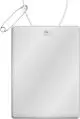 Attache réfléchissante rectangulaire personnalisée blanche aux coins arrondis avec cordon et épingle H-12