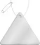 Attache réfléchissante personnalisée triangulaire blanche en TPU avec cordon blanc et épingle de sûreté