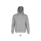Sweat à capuche made in France personnalisé GABRIEL gris chiné en coton bio molleton gratté, vue de face
