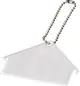 Réfléchissant à accrocher personnalisé blanc en forme de maison au toit pointu avec chaînette à billes