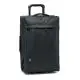 Valise trolley personnalisée noire en RPET 600D avec poignée télescopique, poche avant zippée et deux roues
