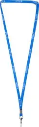 Tour de cou personnalisé AVA tubulaire bleu imprimé par sublimation avec crochet métallique pour badge