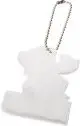 Pendentif réfléchissant personnalisé blanc en silhouette de personnage au bras levé avec chaînette à billes