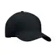 Casquette personnalisée SINGA noire 5 pans en coton sergé brossé, vue de profil avec visière incurvée