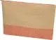 Pochette zippée personnalisée en papier paille tissé beige naturel avec bande brique et fermeture éclair