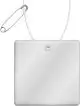 Carré réfléchissant personnalisable blanc de 4,9 cm aux angles arrondis avec cordon et épingle RFX H-16