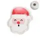 Chaufferette réutilisable en forme de tête de Père Noël, bonnet rouge et barbe blanche, pastille métallique visible