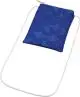 Pochette téléphone personnalisée ETTA en polyester bleu sublimé à motif de triangles avec cordon blanc