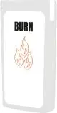 Kit brûlures personnalisable MiniKit en boîtier blanc translucide avec étiquette BURN et flammes orange