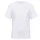 T-shirt sport unisexe personnalisable blanc en polyester recyclé, col rond, manches courtes, découpes aux emmanchures