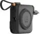 Chargeur de voyage personnalisé Xtorm TravelPro noir avec pastille sans fil, câbles intégrés, dragonne et prise murale