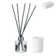 Diffuseur de parfum personnalisé KALOMA SET en verre avec bâtonnets noirs, bougie blanche et boîte de présentation