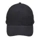 Casquette LONGCHAMP noire 5 panneaux en coton twill, visière surpiquée vue de face sur fond blanc