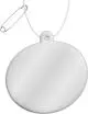 Attache réfléchissante ovale personnalisée blanche en TPU avec cordon et épingle de sûreté, surface brillante