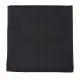 Serviette microfibre publicitaire ATOLL 70 noire pliée en carré, tissu fin et bords surjetés, vue de dessus