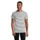 T-shirt rayé personnalisé MILES MEN blanc et marine porté par un homme, col rond et coupe ajustée, vue de face