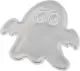 Autocollant réfléchissant personnalisé blanc en forme de fantôme aux deux yeux ronds en relief