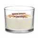 Bougie parfumée personnalisée en pot de verre avec cire végétale crème, bâton de cannelle et rondelles d'agrumes