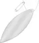 Pendentif réfléchissant personnalisé en ellipse effilée de PVC blanc argenté, cordon blanc et épingle de sûreté