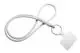 Tour de cou téléphone personnalisable Tubyard blanc avec languette d'attache carrée et anneau, tube souple
