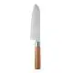 Couteau de chef personnalisable SLICE à lame inox satinée et manche en bois de hêtre, vue de face