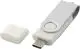 Clé USB-C personnalisable rotative blanche avec capuchon retiré et connecteur Type-C visible
