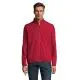 Veste softshell homme personnalisée rouge piment portée de face avec col montant et fermeture zippée