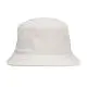 Bob unisexe BUCKET TWILL blanc en coton twill 280 g, bord surpiqué, vue de face sur fond blanc