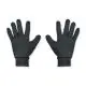 Paire de gants tactiles personnalisés noirs en polyester fin avec poignets ajustés pour le sport