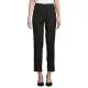 Pantalon femme personnalisé noir à coupe droite et taille élastiquée, porté de face avec des escarpins noirs