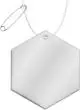 Réfléchissant personnalisé hexagonal en PVC blanc argenté, œillet en pointe, cordon blanc et épingle de sûreté
