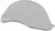 Autocollant réfléchissant personnalisable en forme de casque à visière, finition gris argenté, vu de profil