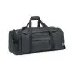 Sac de sport personnalisé noir grand format en RPET 300D avec poignées, bandoulière et poches zippées