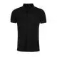 Polo homme OWEN MEN noir en maille piquée de coton à patte de boutonnage cachée et col en bord côte, vue de face