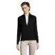 Gilet femme personnalisé GORDON WOMEN noir zippé en maille fine, porté sur une chemise blanche