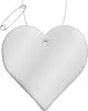 Cœur réfléchissant personnalisable blanc en PVC RFX H-16 avec cordon blanc et épingle de sûreté