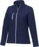 Veste softshell femme recyclée Orion bleu marine coupe ajustée avec col montant et poche poitrine zippée